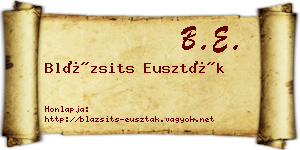 Blázsits Euszták névjegykártya
